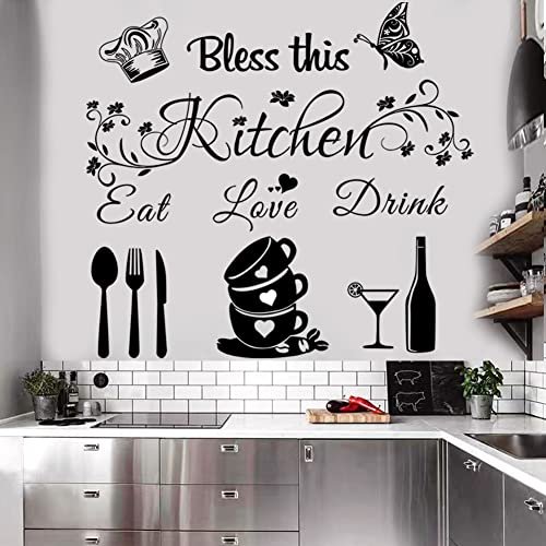 Bless This Kitchen Wall Stickers - Vinyl Peel and Stick