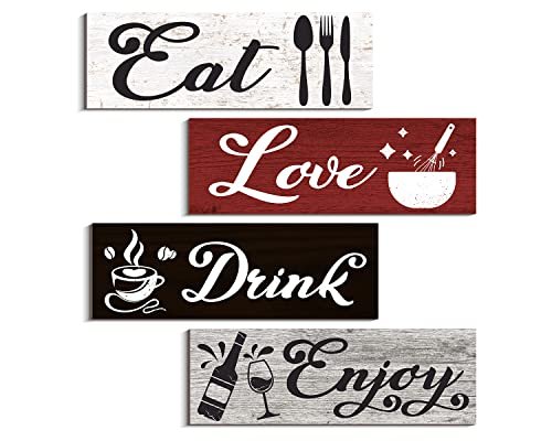 COLOR VALLEY ART - Red Kitchen Decor Wall Art Signs