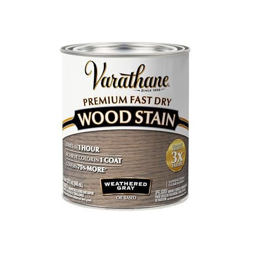Varathane Premium Fast Dry Wood Stain | Weathered Gray Quart