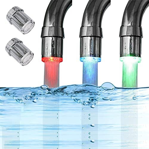 2 Pack 3-Color Temperature Sensitive Gradient LED Water...