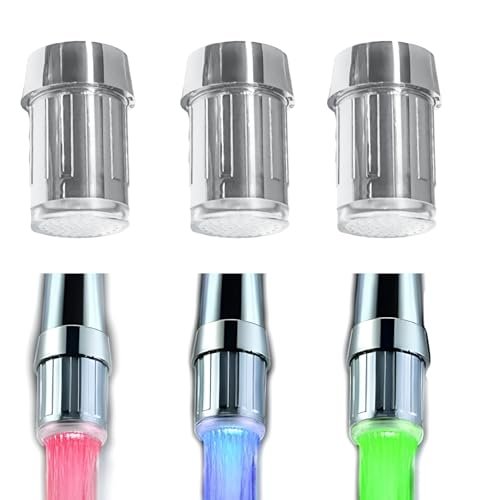 3 Pack 3-Color LED Water Faucet Temperature Sensor