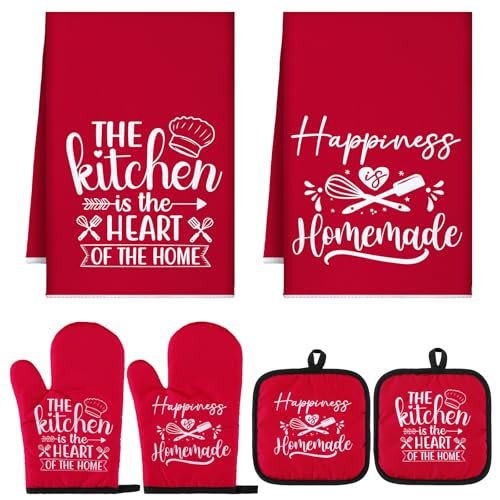 Sratte 6 Pcs Kitchen Decor Accessories Set with Oven Mitts