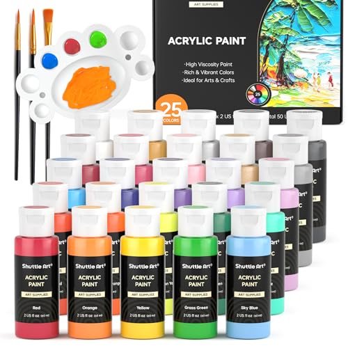 Shuttle Art Acrylic Paint, 25 Colors Acrylic Paint Set