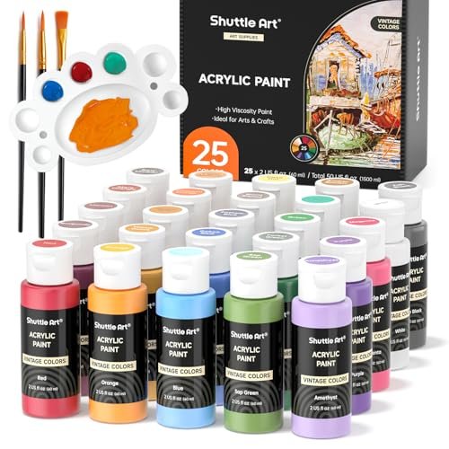 Shuttle Art Acrylic Paint Set, 25 Vintage Colours, 2oz...