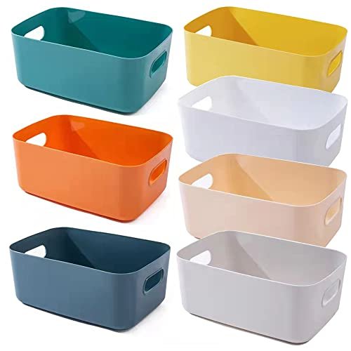 RchleaKry Small Plastic Baskets, Multiple Colour Pantry...