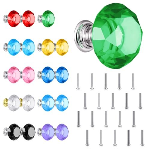 Spriak 20 Pack Drawer Knobs Multicolored Included 30mm...