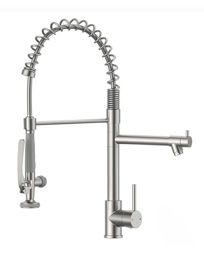 Fapully Commercial Pull Down Kitchen Sink Faucet with...