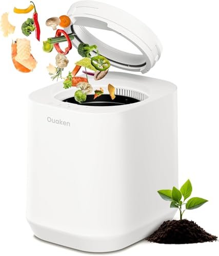 Ouaken 4L Electric Composter for Kitchen, Smart Countertop...