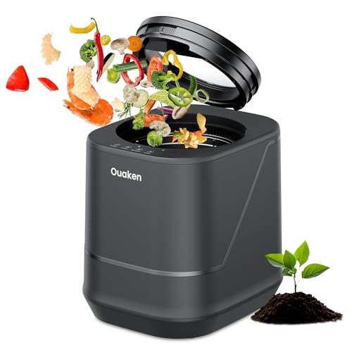 Ouaken 4L Electric Composter for Kitchen, Smart Countertop...