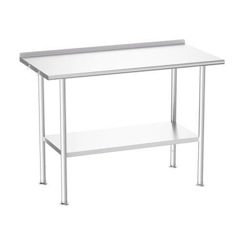 Atelicf All-Stainless Steel Prep Table, 24 X 48 Inch