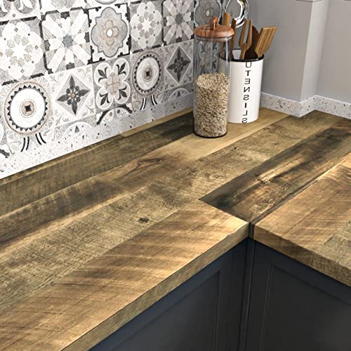 WESTICK Brown Wood Contact Paper Peel and Stick Countertop...