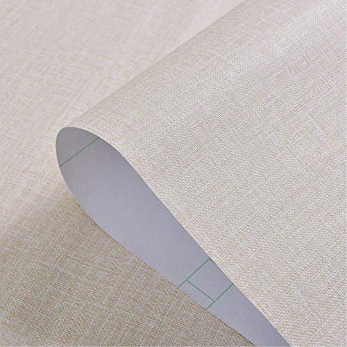 Yija Self-Adhesive Linen Cream Color Pattern Waterproof...