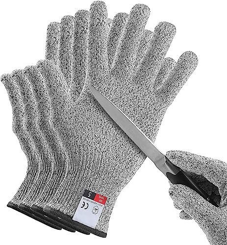 SZYIKUER 4 PCS (M+L) Cut Resistant Gloves Level 5 Protection
