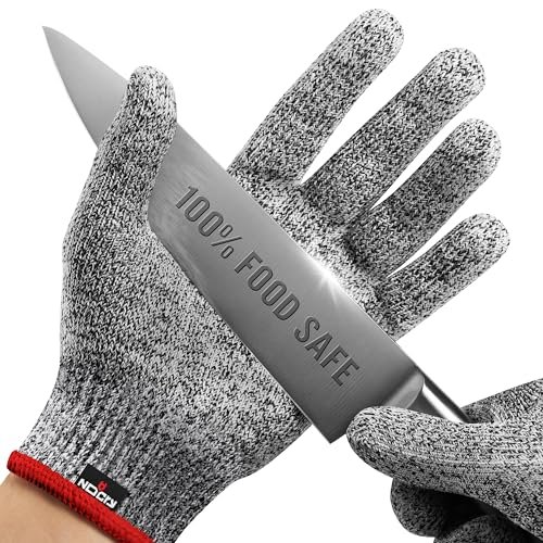 NoCry Premium Cut Resistant Gloves Food Grade Level 5...