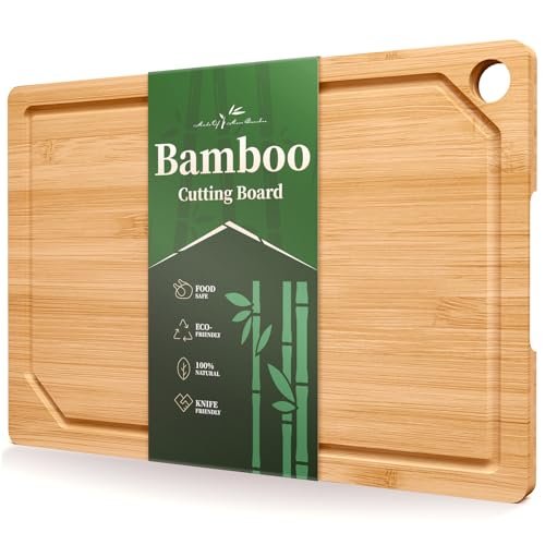 Kitsure Bamboo Cutting Board - Multi-Sizes Wooden Kitchen...