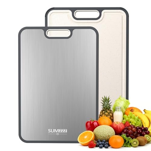 Titanium Cutting Board for Kitchen, Cutting Board Double...