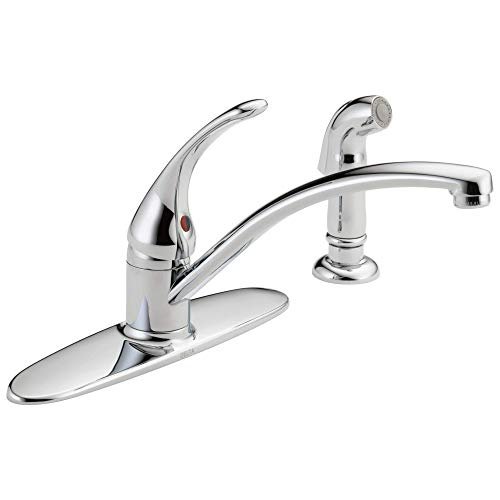 Delta Foundations Chrome Kitchen Faucet with Side Sprayer...