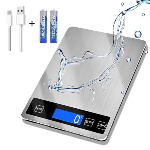 33lb Food Scale, Digital Kitchen Scale Batteries and USB...