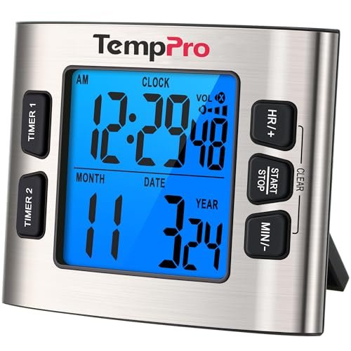 TempPro TM02 24H Digital Timer with Dual Kitchen Timers