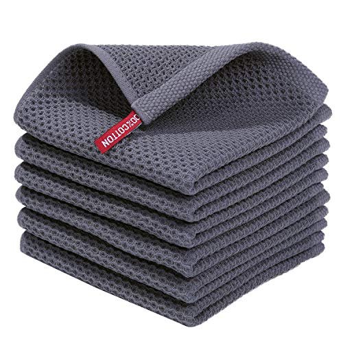 Homaxy 100% Cotton Waffle Weave Kitchen Dish Cloths, 6-Pack