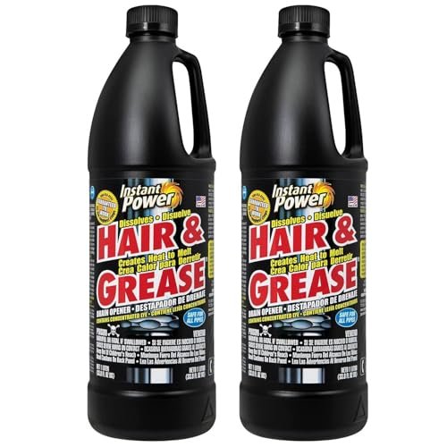Instant Power Hair and Grease Drain Cleaner Liquid Clog...
