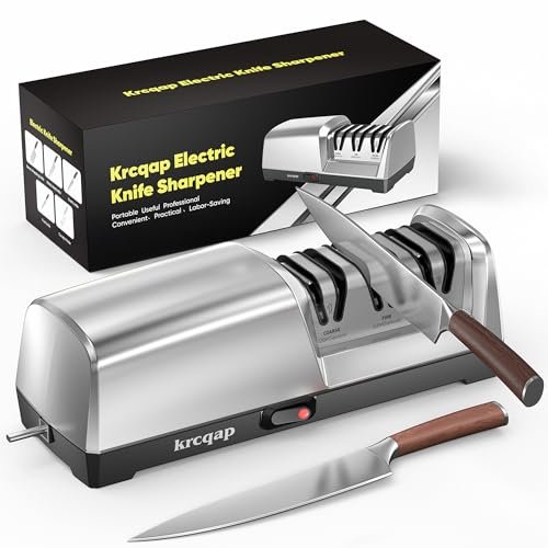 Knife Sharpener Electric for Kitchen - 3-Stage Precision...