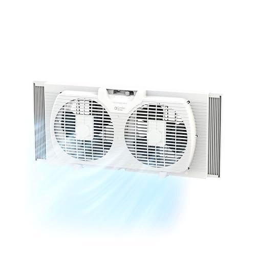 Comfort Zone Twin Window Fan with Reversible Airflow...