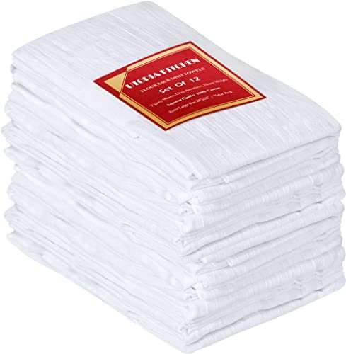 Utopia Kitchen White Flour Sack Towels [12 Pack] 100% Cotton