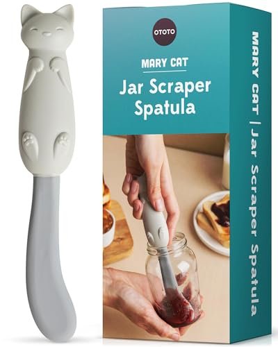 OTOTO Jar Scraper Spatula - Silicone Scraper, Mary Cat