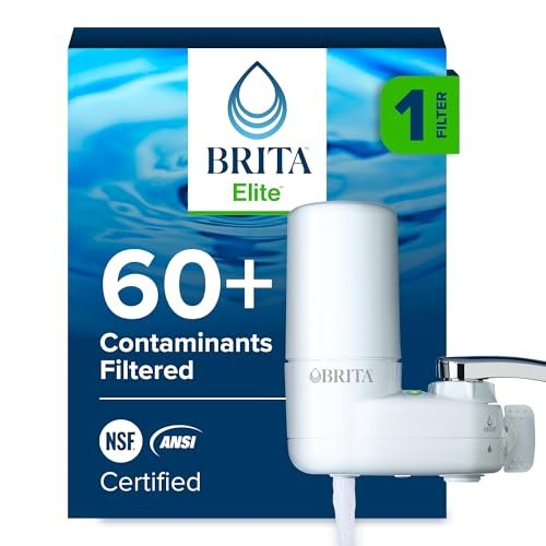 Brita Faucet Mount Water Filter System, White, Easy Install