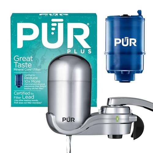 PUR PLUS Vertical Faucet Mount Water Filtration System,...