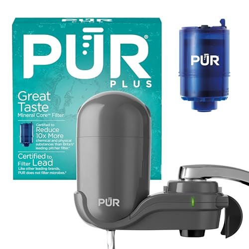 PUR Plus Vertical Faucet-Mount Water Filtration System,...