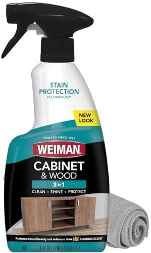 Weiman Cabinet & Wood Clean & Shine Spray with Cloth