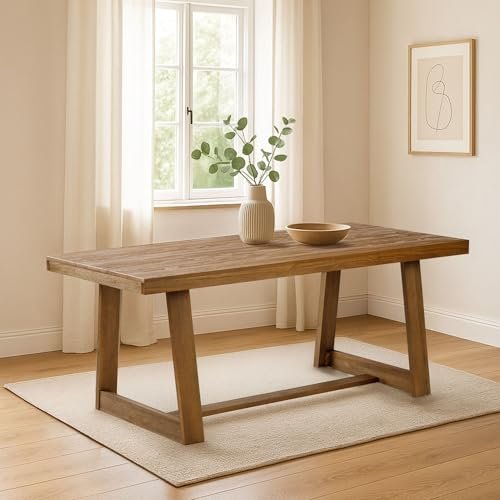 Plank+Beam 72 Inch Farmhouse Dining Table, Solid Wood,...