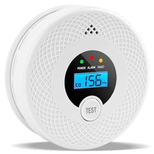 1 Pack Smoke and Carbon Monoxide Detector with LCD Display