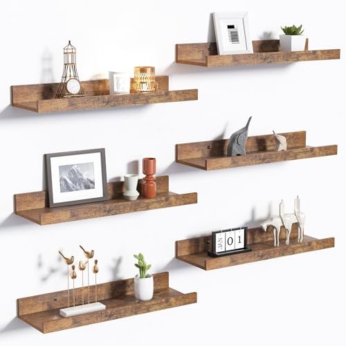 upsimples Floating Shelves for Wall, Wall Shelves Set of 6