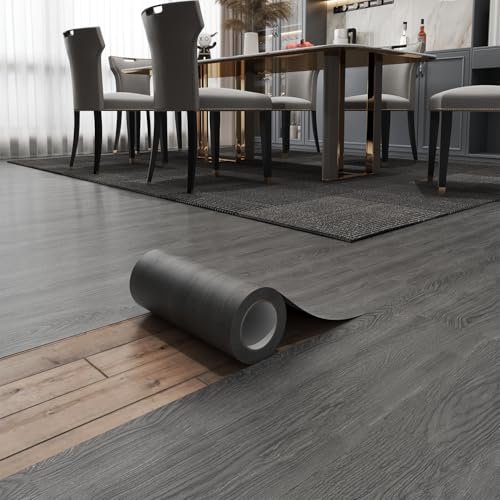ZRJT Peel and Stick Floor Tile 11.8” Grey Vinyl Roll