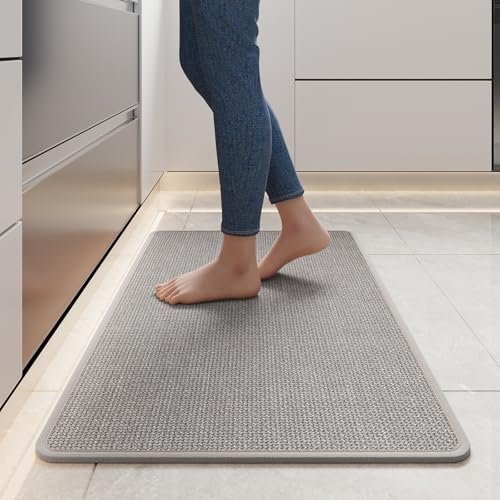 YDKGL Water Absorbent Runner Rugs for Kitchen, Non-Slip Gray