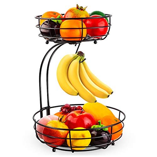 Auledio Iron 2-Tier Countertop Fruit Vegetables Basket with...