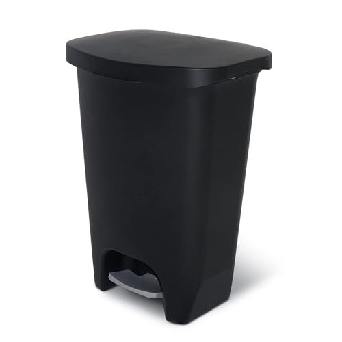 Glad 13 Gallon Trash Can | Plastic Kitchen Step Bin