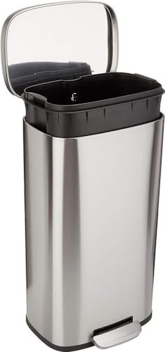 Amazon Basics Smudge Resistant Rectangular Trash Can, 30...