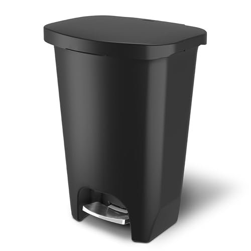 Glad Premium 13 Gallon Trash Can - Black Step On