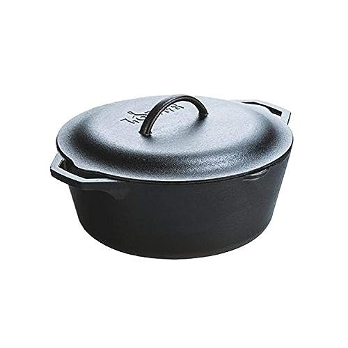 Lodge Cast Iron Dutch Oven 7 Quart Even Heating Oven-Safe