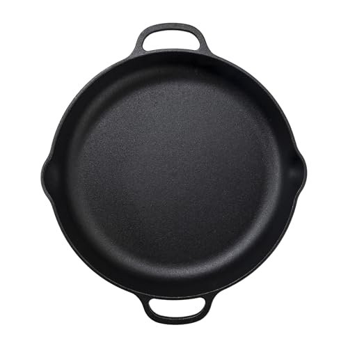 14 Inch Cast Iron Skillet with Lid, Pre-Seasoned Non-Stick