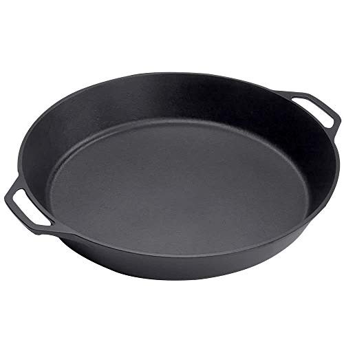 Lodge 17 Inch Pre-Seasoned Cast Iron Skillet Dual Assist...