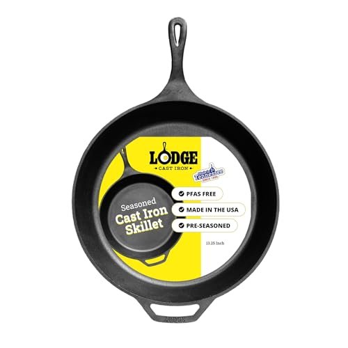 Lodge Seasoned Cast Iron Skillet 13.25 Inches Naturally...