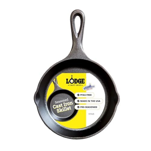 Lodge Seasoned Cast Iron Skillet 6.5 Inches Nonstick Oven...