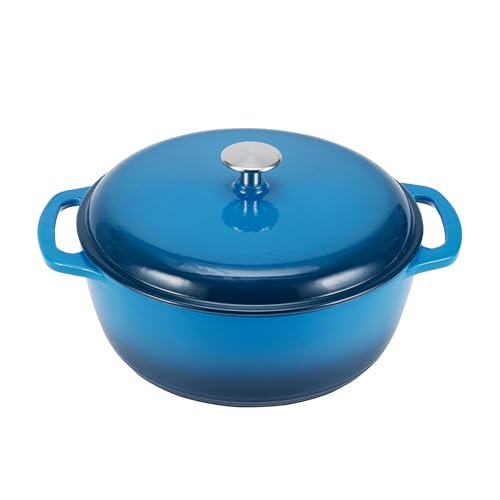 Amazon Basics Enameled Cast Iron Dutch Oven 6-Quart Blue
