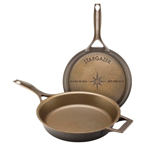 Stargazer 12-Inch Cast Iron Skillet | Made in USA Seasoned