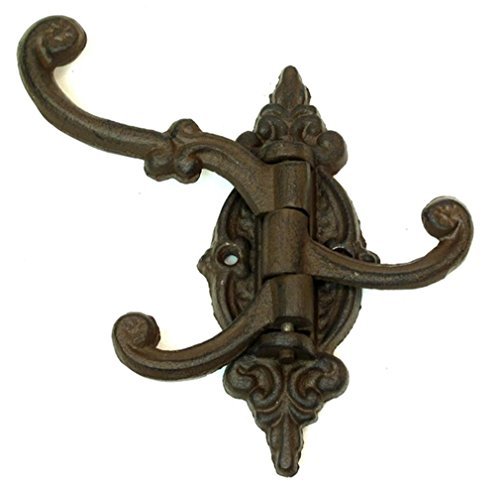 Cast Iron Vintage Antique Victorian Swing Arm Wall Hook 3
